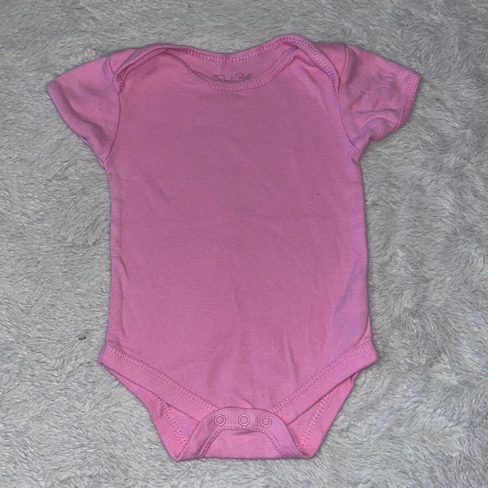 (3 for $10) Rene rofe 6 month all pink bodysuit baby girl clothing